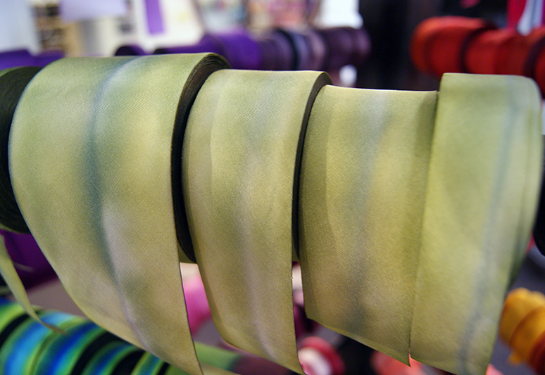 silk ribbon on the rack